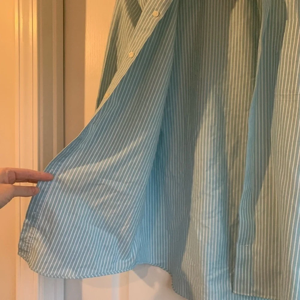 Men's Stafford blue button up Striped Shirt